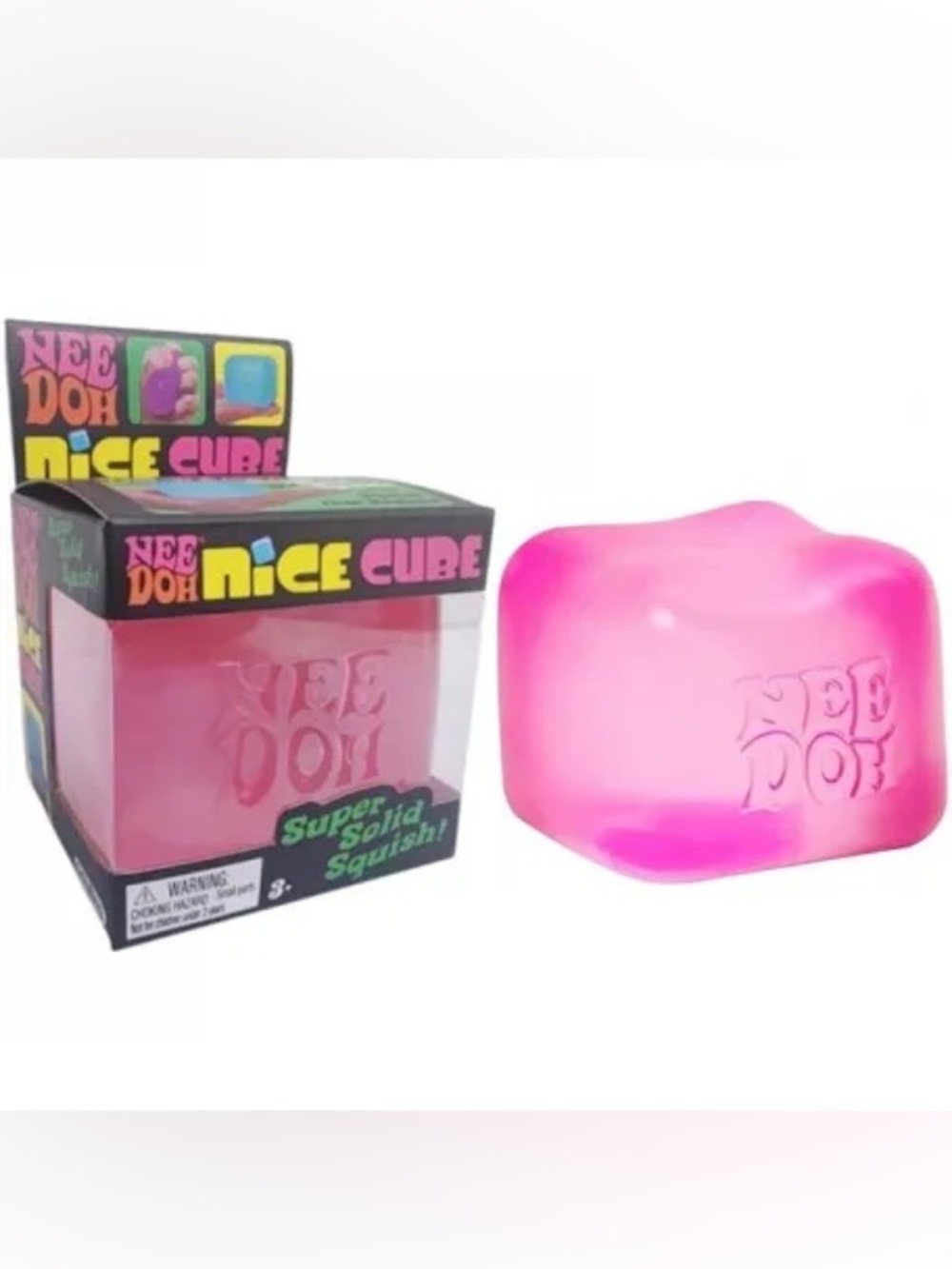 NeeDoh Pink Nice Cube Super Squish Stress Toy